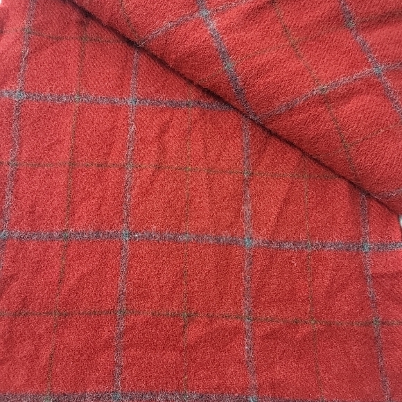 Lambswool Scarf John Hanly Made in Ireland Plaid 56"X 10” - Picture 4 of 5